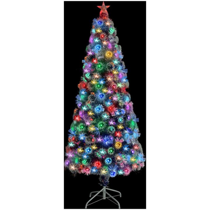 Belyst plastgran vit&blå 180 cm fiberoptik vidaXL 180 x 80 cm – bild 2