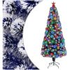 Belyst plastgran vit&blå 180 cm fiberoptik vidaXL 180 x 80 cm – miniatyr 1