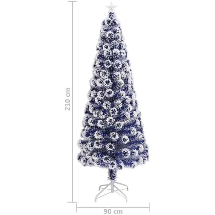 Belyst plastgran vit&blå 210 cm fiberoptik vidaXL 210 x 90 cm – bild 9