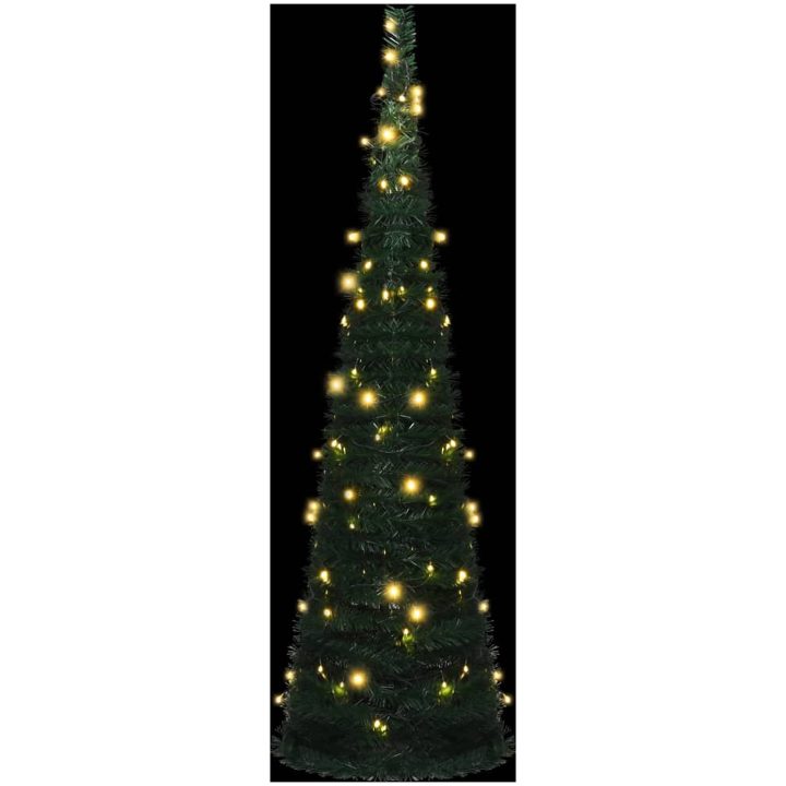 Belyst pop-up plastgran grön 150 cm vidaXL 150 x 46 cm – bild 3
