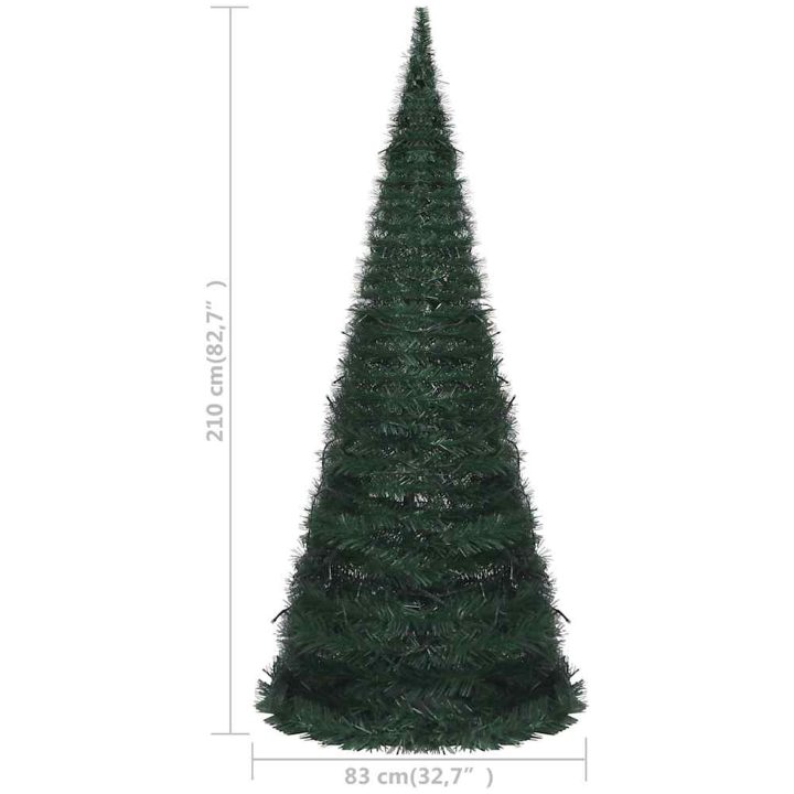 Belyst pop-up plastgran grön 180 cm vidaXL 210 x 83 cm – bild 10