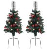 Belysta julgranar 2 st PVC vidaXL 76 cm – miniatyr 3