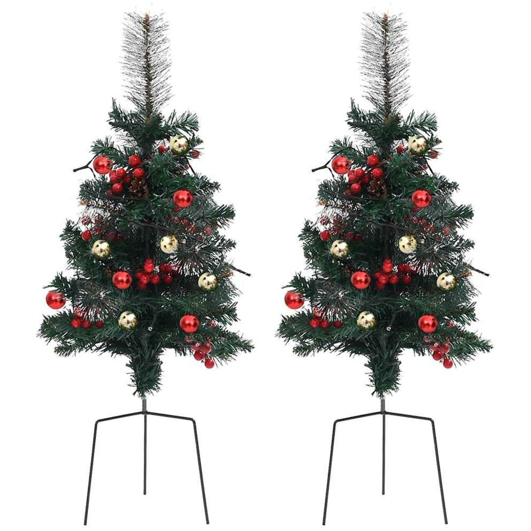 Belysta julgranar 2 st PVC vidaXL 76 cm – bild 3