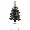 Belysta julgranar 2 st PVC vidaXL 76 cm – miniatyr 5