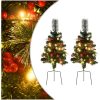 Belysta julgranar 2 st PVC vidaXL 76 cm – miniatyr 1