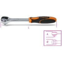 BETA Reversible Socket Wrench 3/8' Male Square Drive 72 Teeth