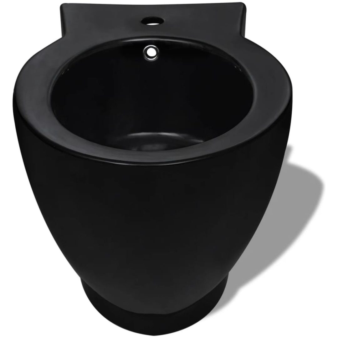 Bidé rund svart keramik vidaXL – bild 4