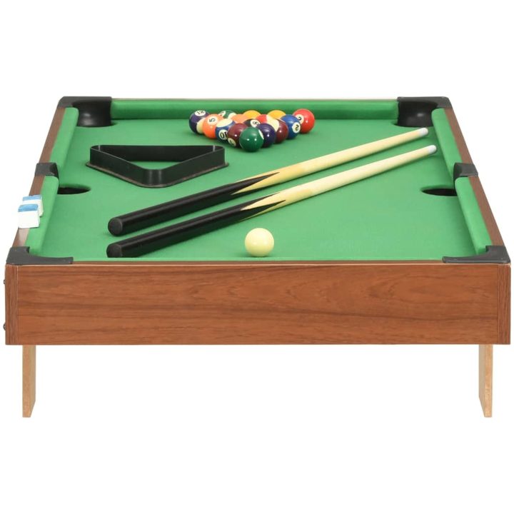 Biljardbord mini 3 feet 92x52x19 cm brun och grön vidaXL – bild 3