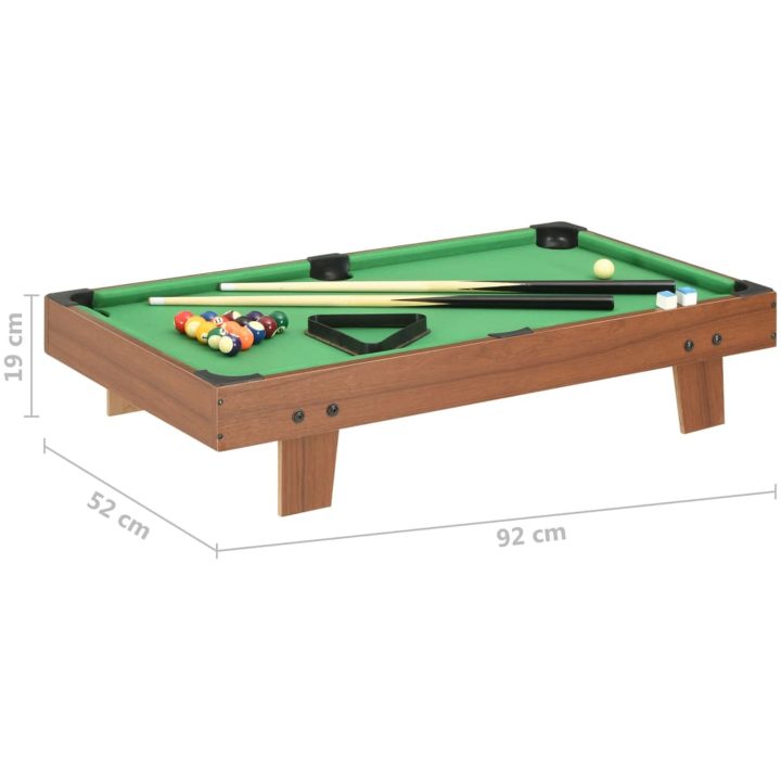 Biljardbord mini 3 feet 92x52x19 cm brun och grön vidaXL – bild 8