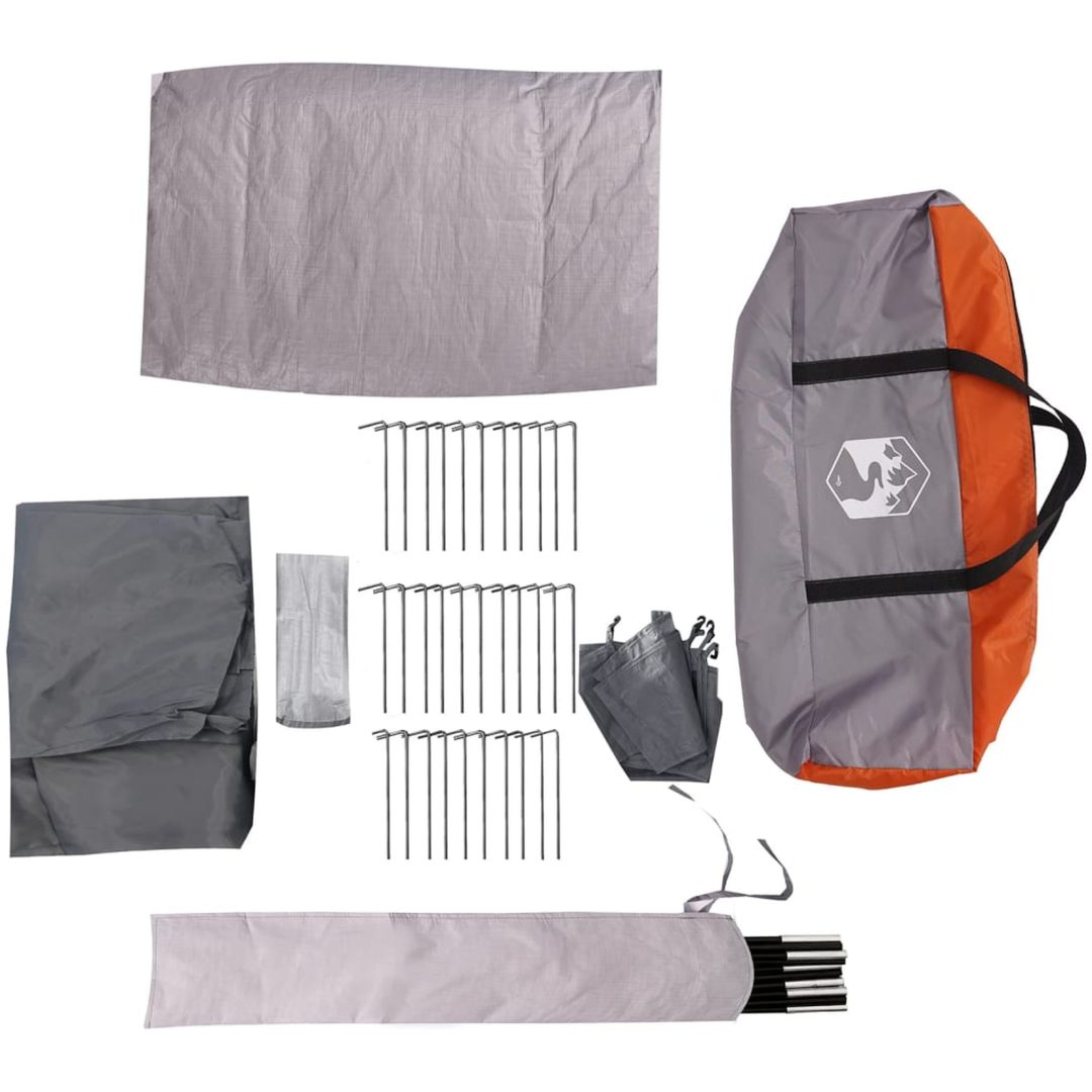 Biltält 4 personer grå och orange vattentätt vidaXL – bild 12