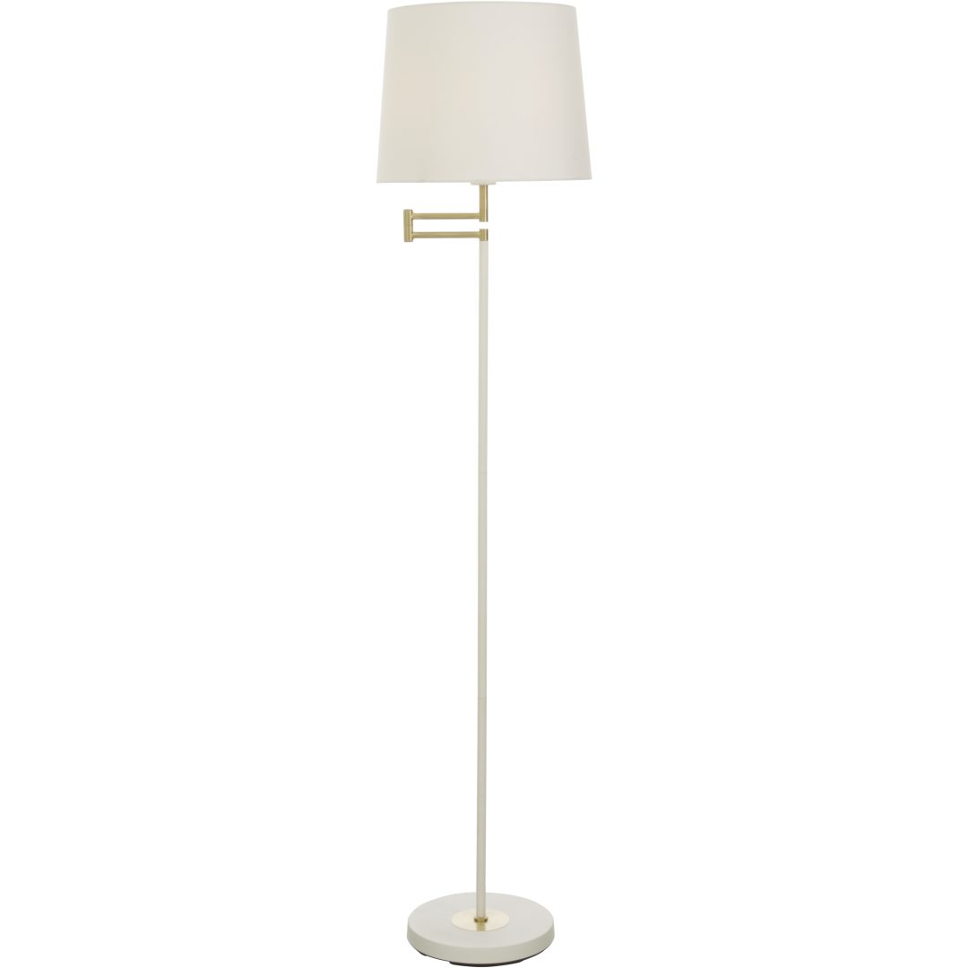 Birka Golvlampa, Vit/mässing ANETA HOME Sockel E27 Vit /Matt Mässing