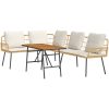 Bistro-set med dynor 2 delar natur konstrotting vidaXL Medium – miniatyr 2