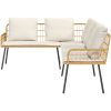 Bistro-set med dynor 2 delar natur konstrotting vidaXL Medium – miniatyr 8