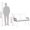 Bistro-set med dynor 2 delar svart konstrotting vidaXL 90 x 45 x 43 cm, 106 x 51 x 90 cm – miniatyr 12