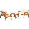 Bistro-set med dynor 3 delar massivt akaciaträ vidaXL 90 x 45 x 40 cm, 115 x 65 x 71 cm – miniatyr 3