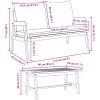 Bistro-set med dynor 3 delar massivt akaciaträ vidaXL 90 x 45 x 40 cm, 115 x 65 x 71 cm – miniatyr 9