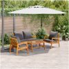 Bistro-set med dynor 4 delar massivt akaciaträ vidaXL 114,5 x 70,5 x 71 cm, 75 x 45 x 38 cm, 65 x 59,5 x 7 – miniatyr 4