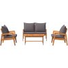 Bistro-set med dynor 4 delar massivt akaciaträ vidaXL 114,5 x 70,5 x 71 cm, 75 x 45 x 38 cm, 65 x 59,5 x 7 – miniatyr 8