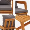 Bistro-set med dynor 4 delar massivt akaciaträ vidaXL 114,5 x 70,5 x 71 cm, 75 x 45 x 38 cm, 65 x 59,5 x 7 – miniatyr 9