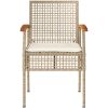 Bistrogrupp 3 delar med dynor beige konstrotting akaciaträ vidaXL – miniatyr 4
