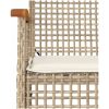 Bistrogrupp 3 delar med dynor beige konstrotting akaciaträ vidaXL – miniatyr 8