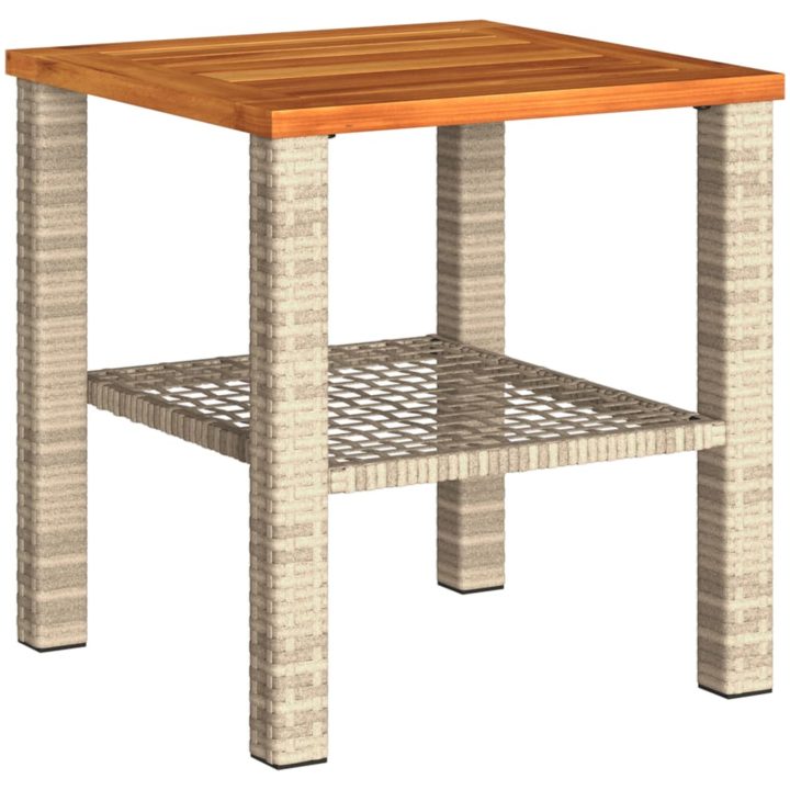 Bistrogrupp 3 delar med dynor beige konstrotting akaciaträ vidaXL – bild 10