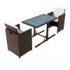 Bistrogrupp 3 delar med dynor konstrotting brun vidaXL – miniatyr 2