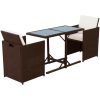 Bistrogrupp 3 delar med dynor konstrotting brun vidaXL – miniatyr 3