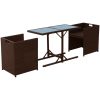 Bistrogrupp 3 delar med dynor konstrotting brun vidaXL – miniatyr 4