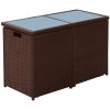 Bistrogrupp 3 delar med dynor konstrotting brun vidaXL – miniatyr 5