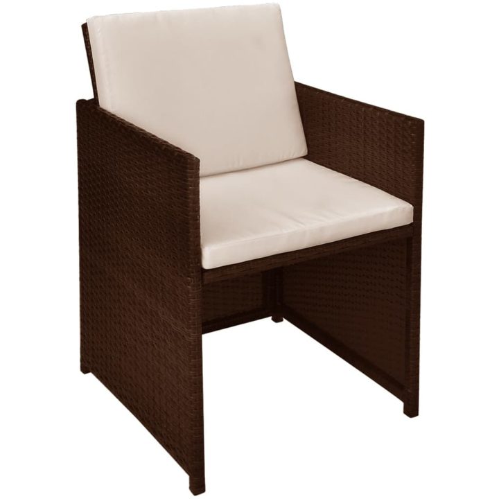 Bistrogrupp 3 delar med dynor konstrotting brun vidaXL – bild 7