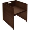 Bistrogrupp 3 delar med dynor konstrotting brun vidaXL – miniatyr 8