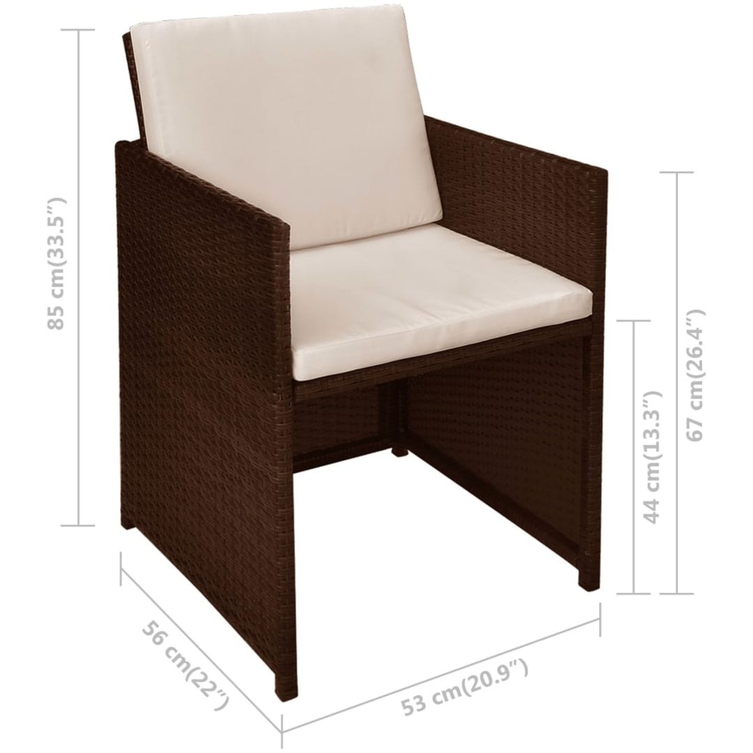 Bistrogrupp 3 delar med dynor konstrotting brun vidaXL – bild 10