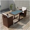 Bistrogrupp 3 delar med dynor konstrotting brun vidaXL – miniatyr 1
