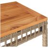Bistrogrupp 3 delar med dynor mixbeige konstrotting akaciaträ vidaXL – miniatyr 9
