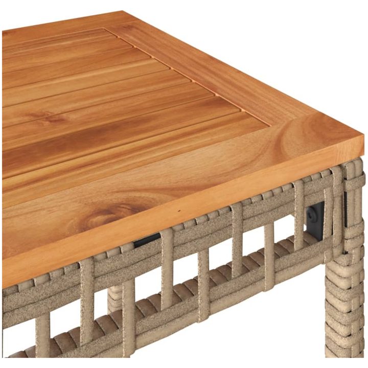 Bistrogrupp 3 delar med dynor mixbeige konstrotting akaciaträ vidaXL – bild 9