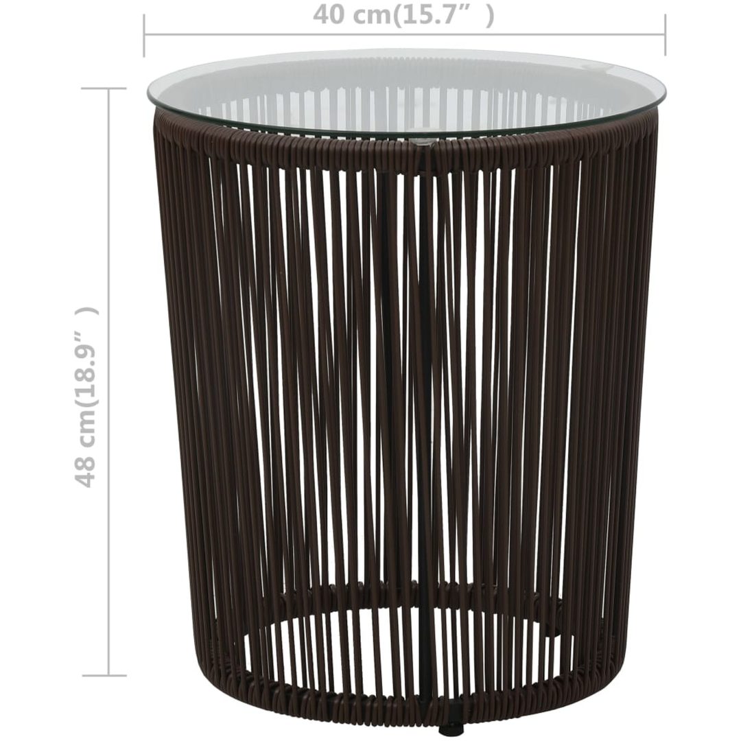 Bistrogrupp 3 delar med dynor PE-rotting brun vidaXL – bild 12