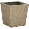 Bistrogrupp med dynor 3 delar beige konstrotting och glas vidaXL – miniatyr 4