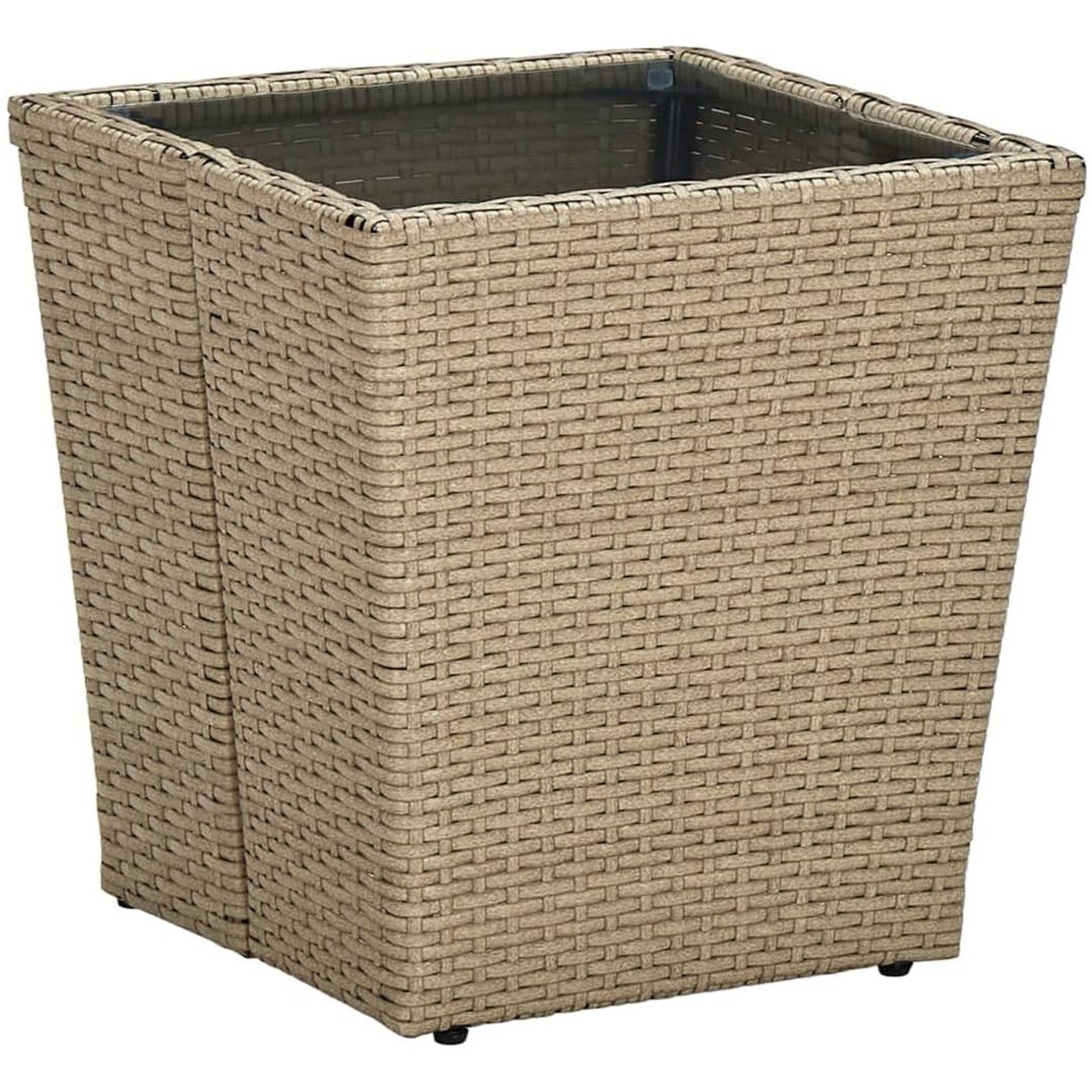 Bistrogrupp med dynor 3 delar beige konstrotting och glas vidaXL – bild 4