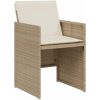 Bistrogrupp med dynor 3 delar beige konstrotting vidaXL – miniatyr 4