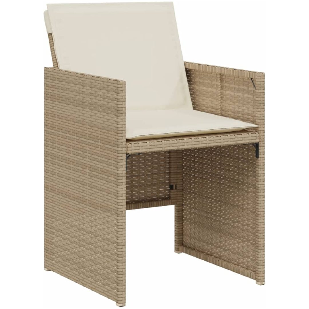 Bistrogrupp med dynor 3 delar beige konstrotting vidaXL – bild 4