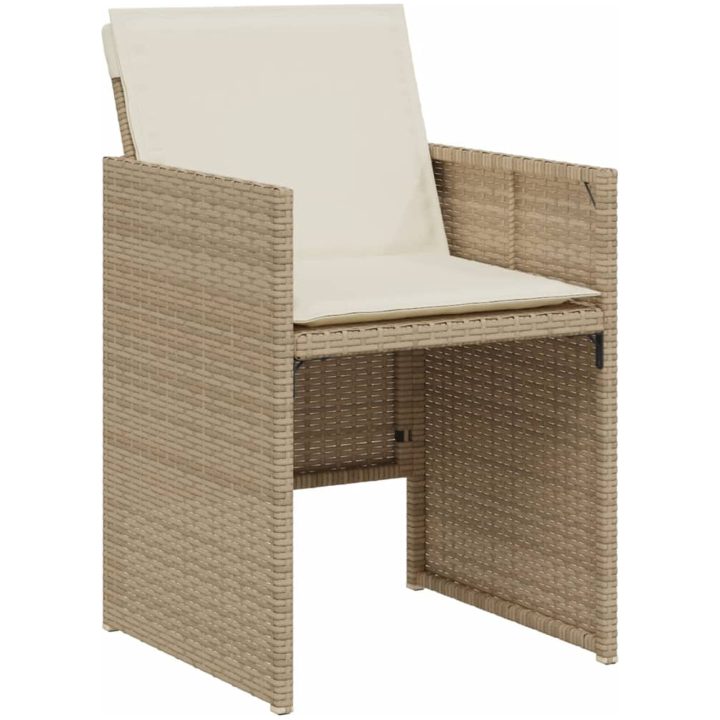 Bistrogrupp med dynor 3 delar beige konstrotting vidaXL – bild 4
