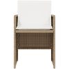 Bistrogrupp med dynor 3 delar beige konstrotting vidaXL – miniatyr 5