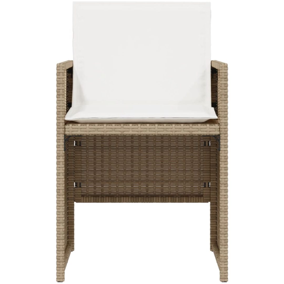 Bistrogrupp med dynor 3 delar beige konstrotting vidaXL – bild 5