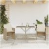 Bistrogrupp med dynor 3 delar beige konstrotting vidaXL – miniatyr 1
