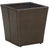 Bistrogrupp med dynor 3 delar brun konstrotting och glas vidaXL – miniatyr 4