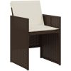 Bistrogrupp med dynor 3 delar brun konstrotting vidaXL – miniatyr 4