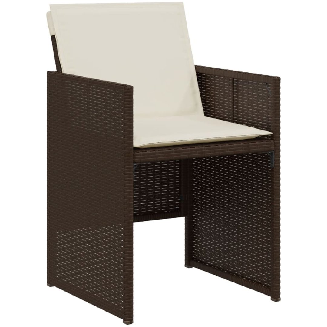 Bistrogrupp med dynor 3 delar brun konstrotting vidaXL – bild 4