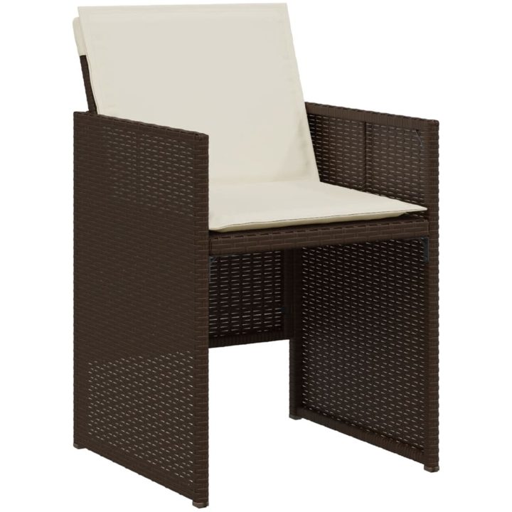Bistrogrupp med dynor 3 delar brun konstrotting vidaXL – bild 4