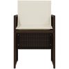 Bistrogrupp med dynor 3 delar brun konstrotting vidaXL – miniatyr 5